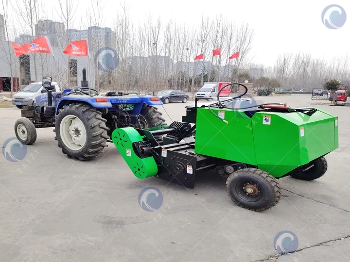 Square hay cutter and baler machine display